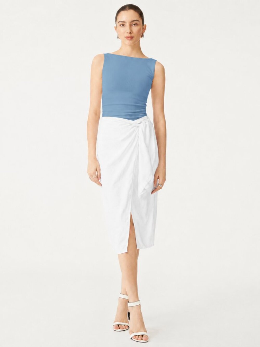 OGL Plantive® Elastic Open Back Bra Tank Dusk Blue Small #A6010